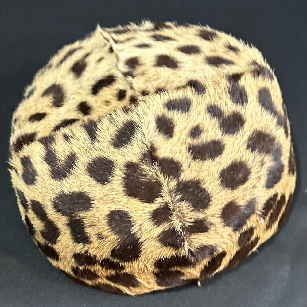 Vintage Leopard Pillbox Hat